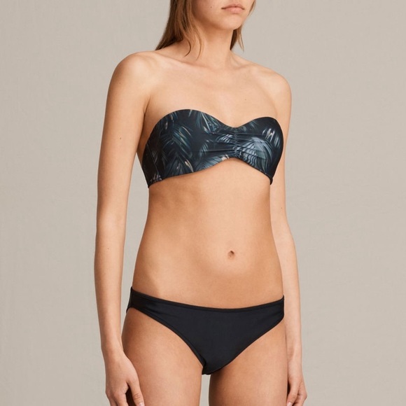 ALL STAINTS Sofia Neluwa Bikini Top in Black Palm Tree Motif NWT Sz. X Small - Picture 4 of 12